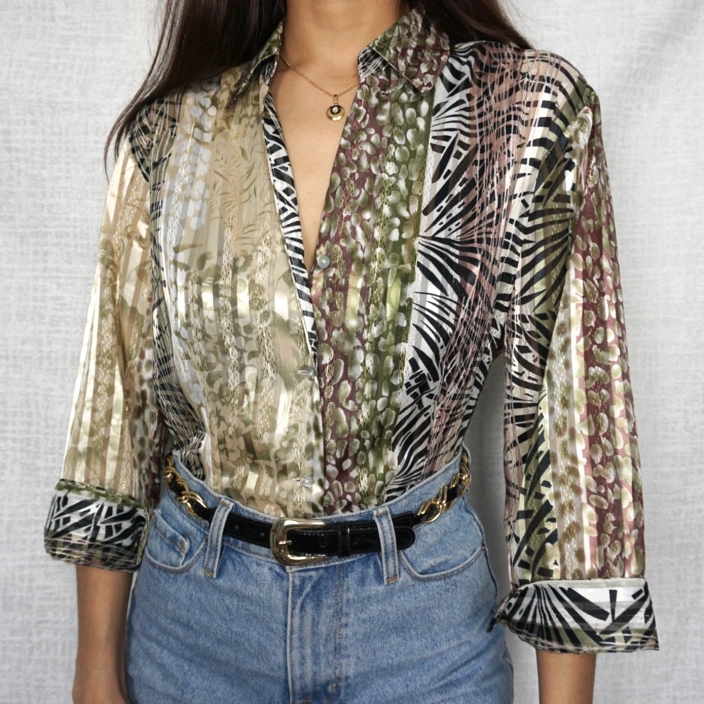 Unique Intricate Pattern Button Up Long Sleeve